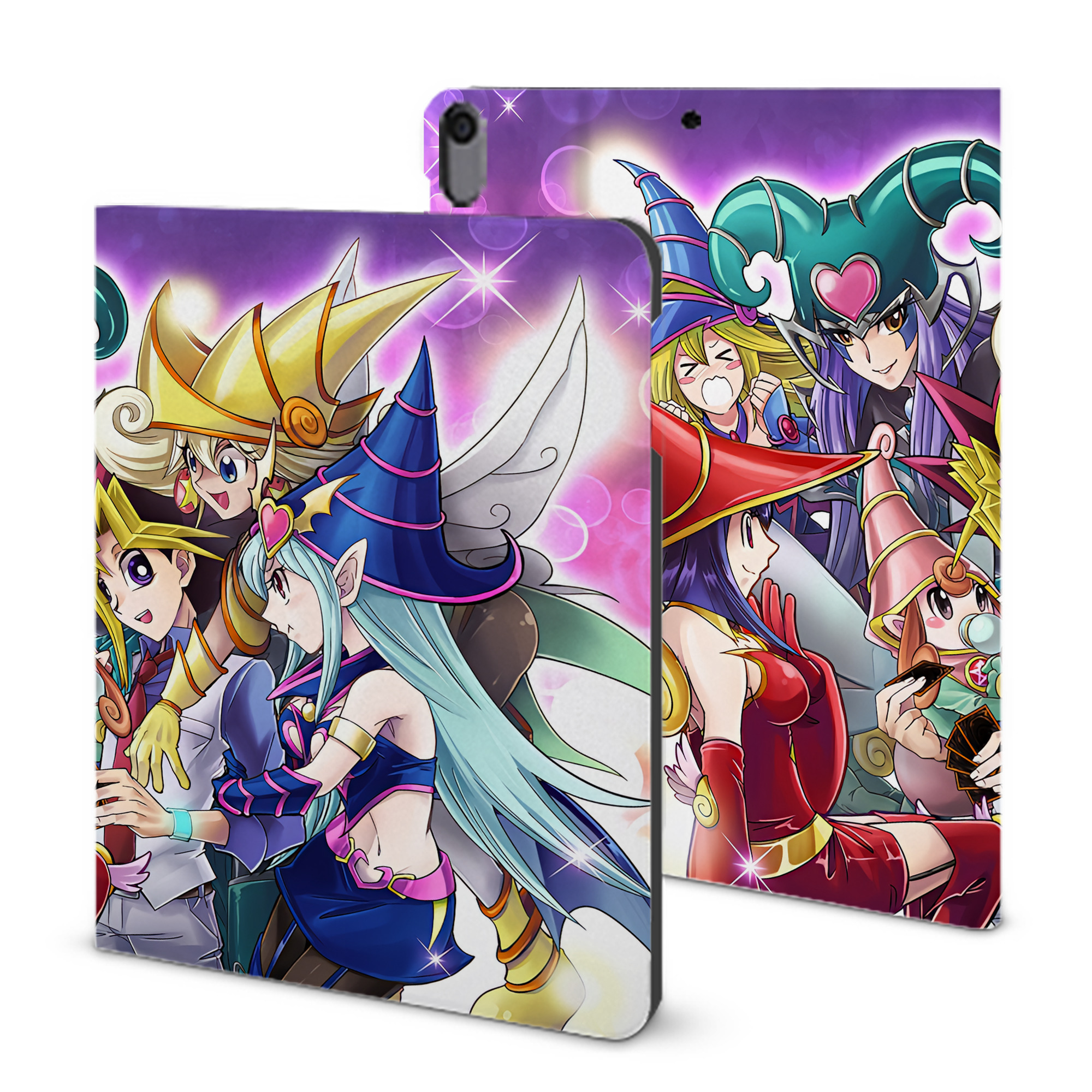 （画像用） 遊☆戯☆王 Yu-Gi-Oh! IPad ケース ブック型 PUレザー TPU 耐衝撃 軽量 薄型 ペン収納なし 全面保護 IPad 各モデル対応